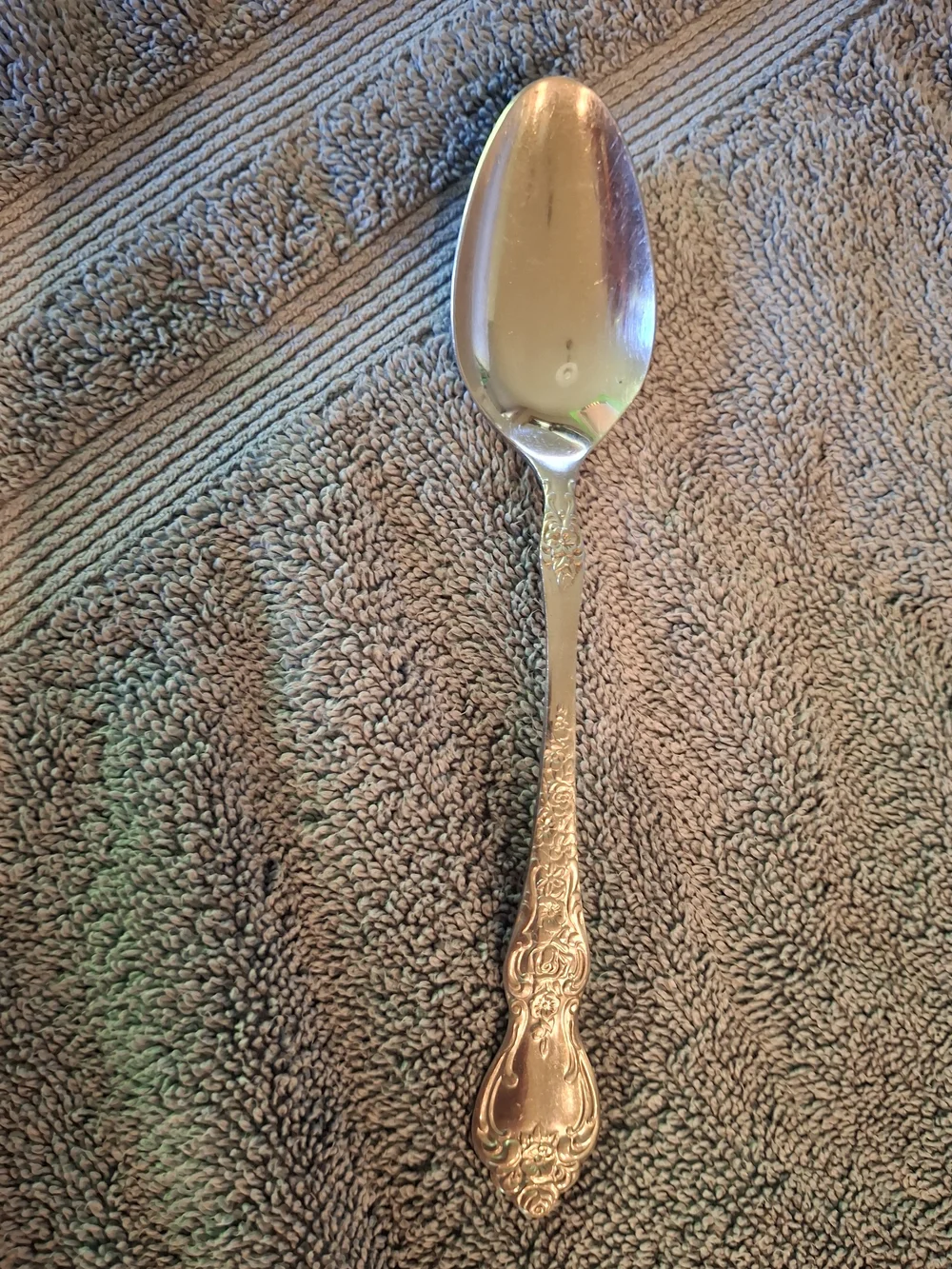 Ornate Decorative Serving Spoon in Silver La France Pattern